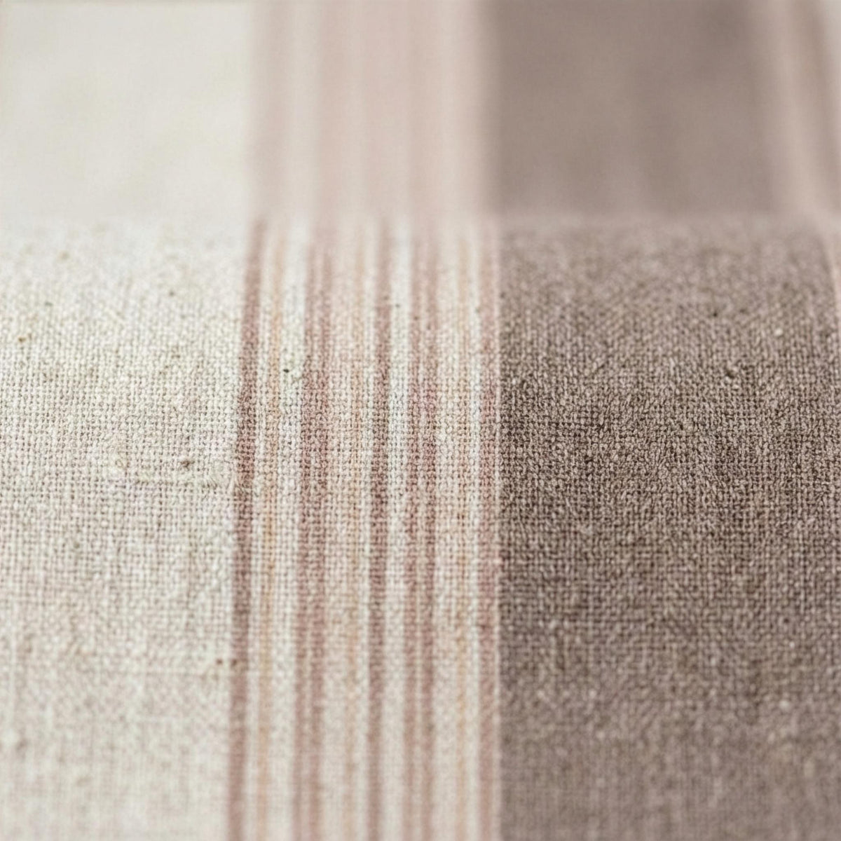 Farmhouse Stripe Curtains: Organic Linen, Taupe on Natural Flax — image 7