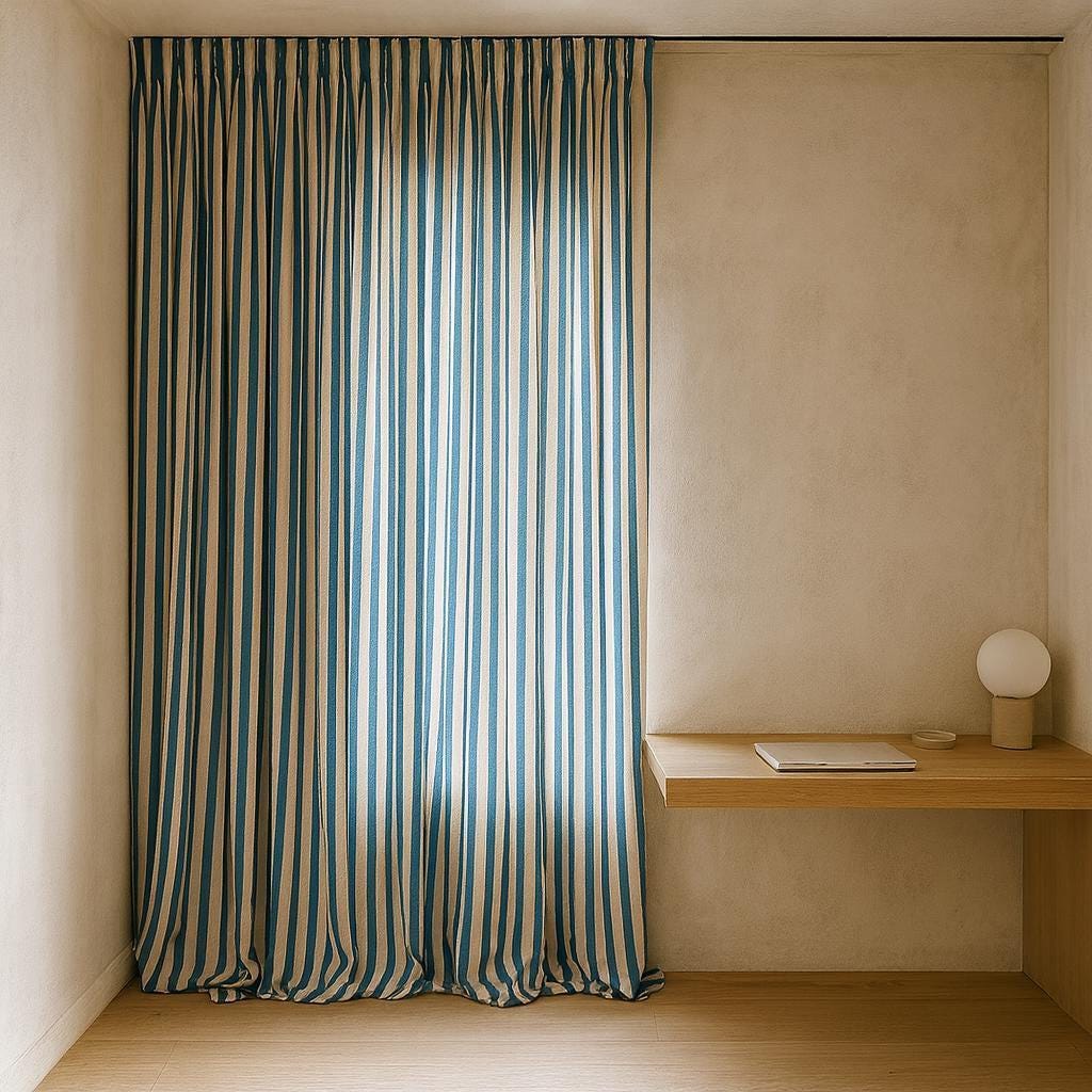 Coastal Blue Stripe Curtain, Organic Cotton (Single Panel or Pair) — image 7