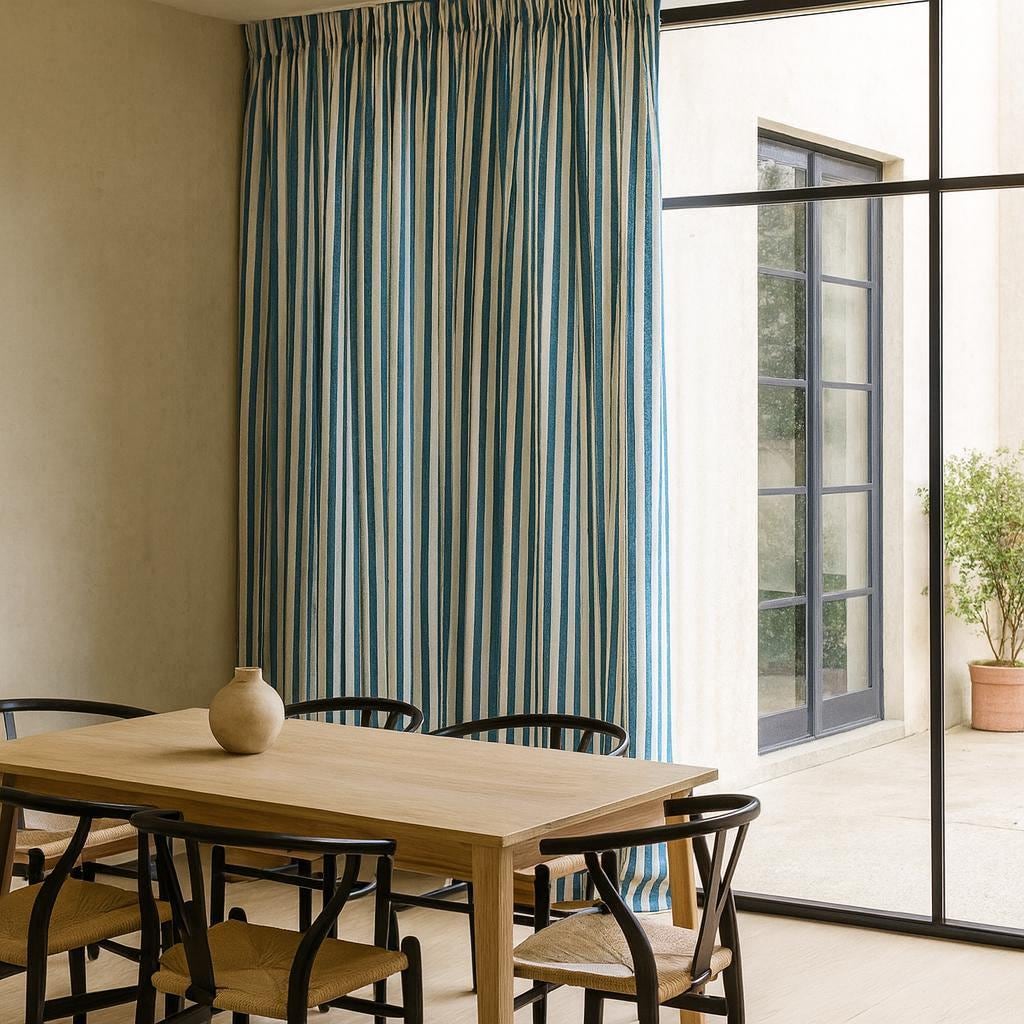 Coastal Blue Stripe Curtain, Organic Cotton (Single Panel or Pair) — image 8