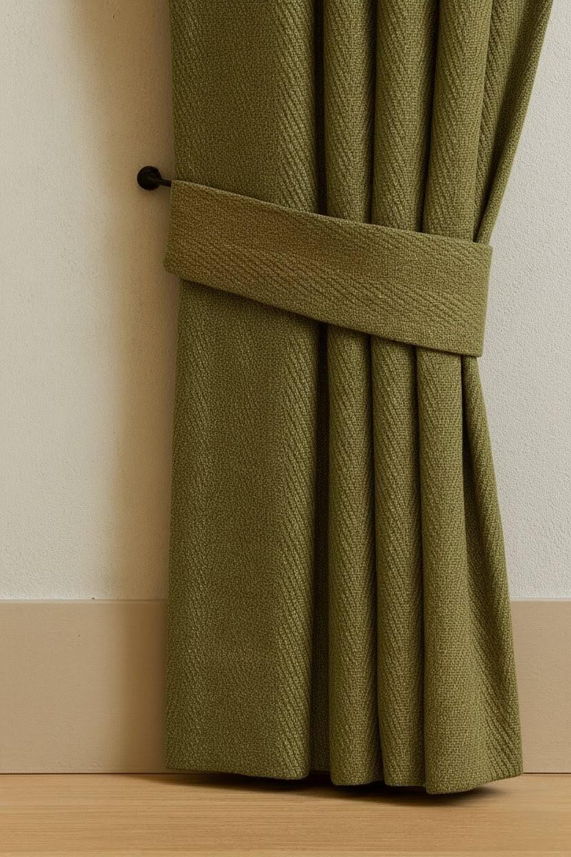 Pinch Pleat Curtains: Pure Linen Herringbone - Blackout or Cotton Liner — image 2