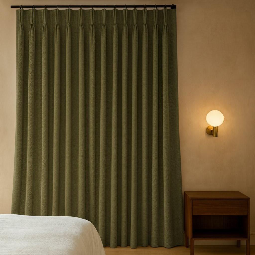 Pinch Pleat Curtains: Pure Linen Herringbone - Blackout or Cotton Liner — image 4