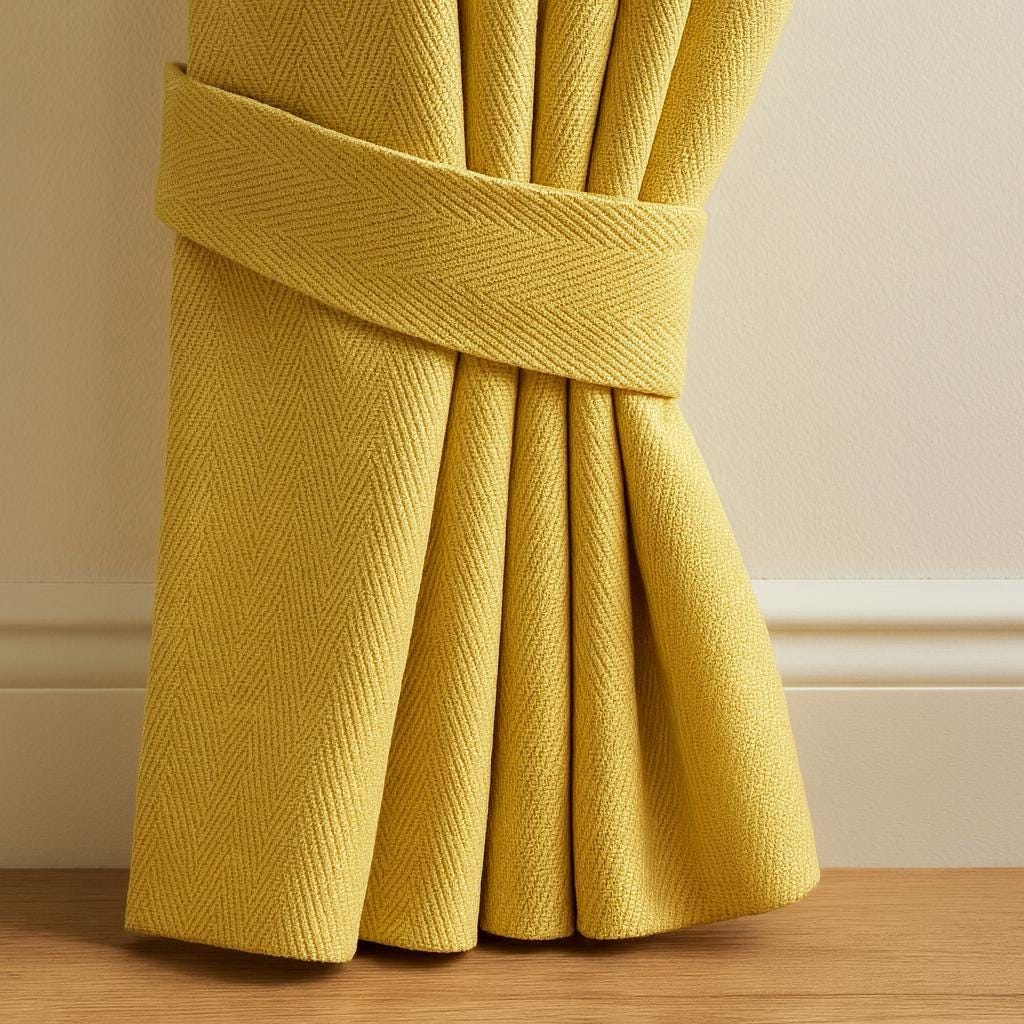 Pinch Pleat Linen Curtains, Buttercup Yellow (Custom Sizes, Blackout or Cotton) — image 7