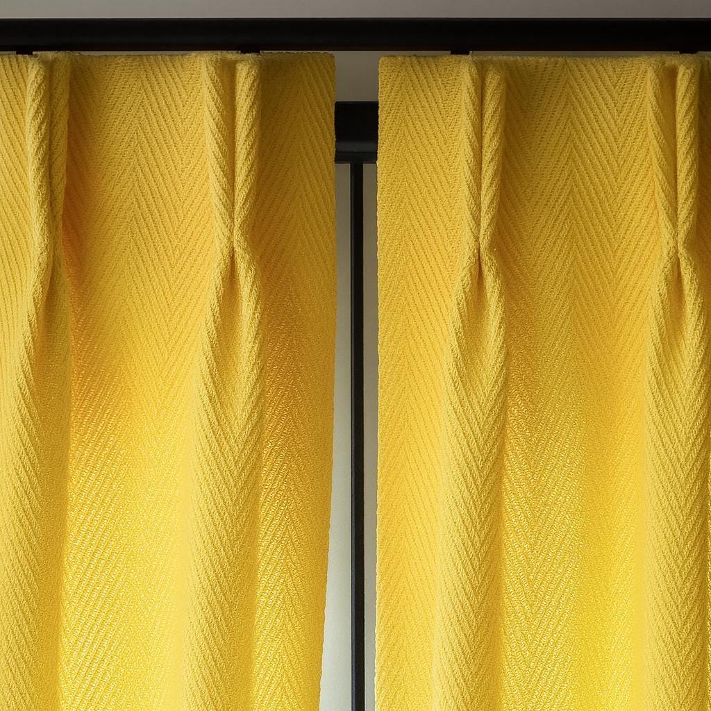 Pinch Pleat Linen Curtains, Buttercup Yellow (Custom Sizes, Blackout or Cotton) — image 8