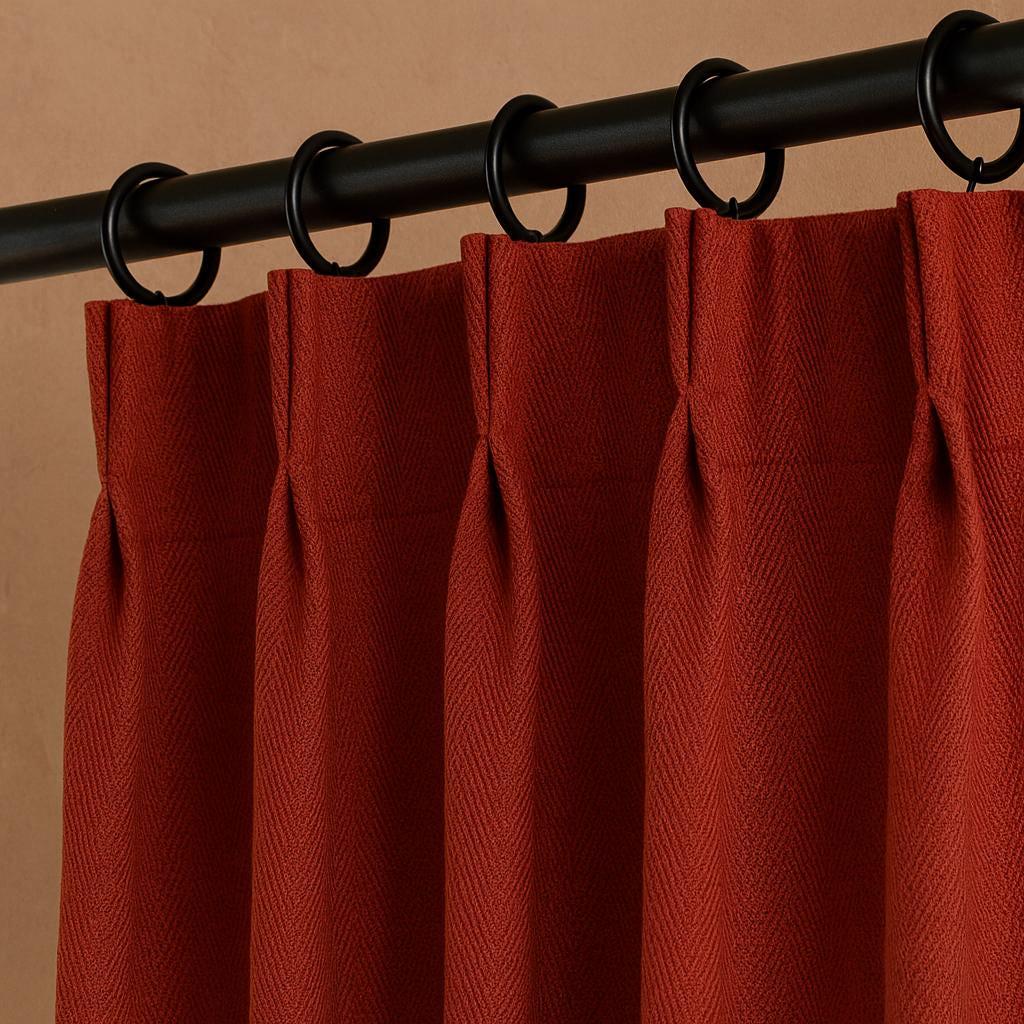 Pinch Pleat Curtains: Burgundy Linen, Blackout or Cotton Liner - Custom Sizes — image 1
