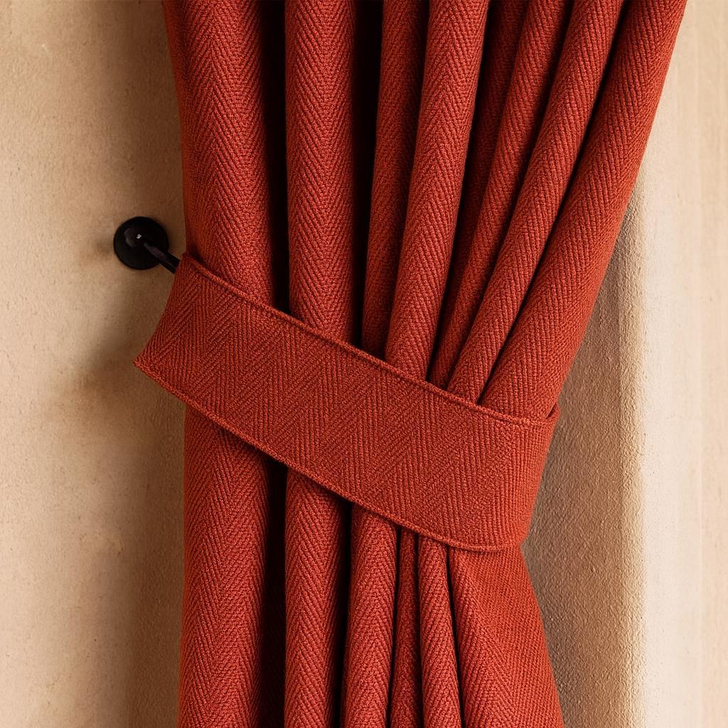 Pinch Pleat Curtains: Burgundy Linen, Blackout or Cotton Liner - Custom Sizes — image 1