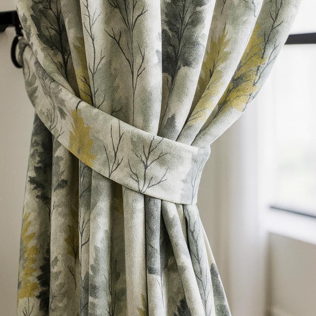 Watercolor Tree Blackout Curtains - Linen-Cotton Blend, Made to Measure — image 6