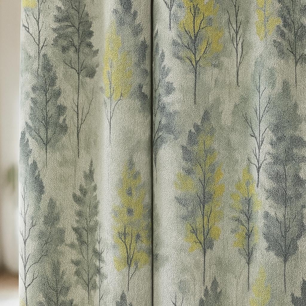 Watercolor Tree Blackout Curtains - Linen-Cotton Blend, Made to Measure — image 7