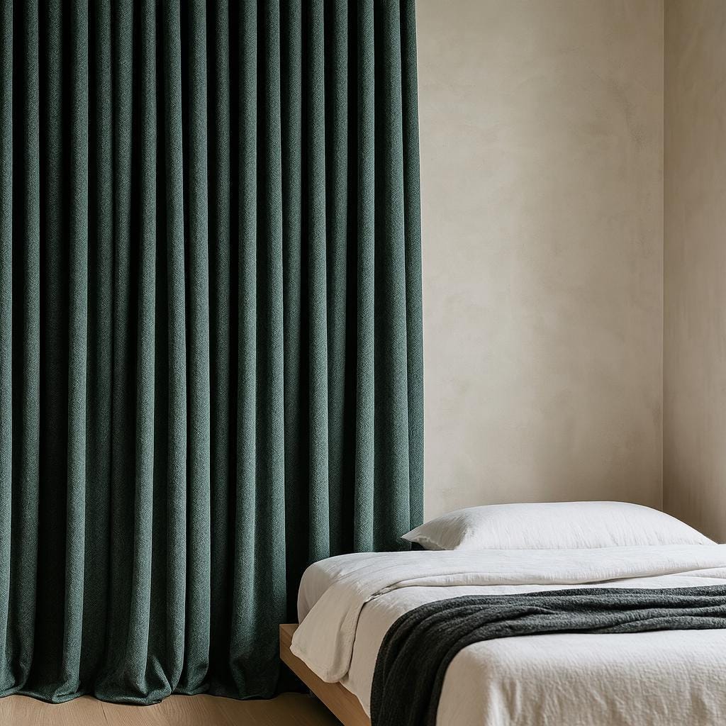 Teal Sea-Green Curtains: Cotton Jacquard Chevron Blackout — image 7