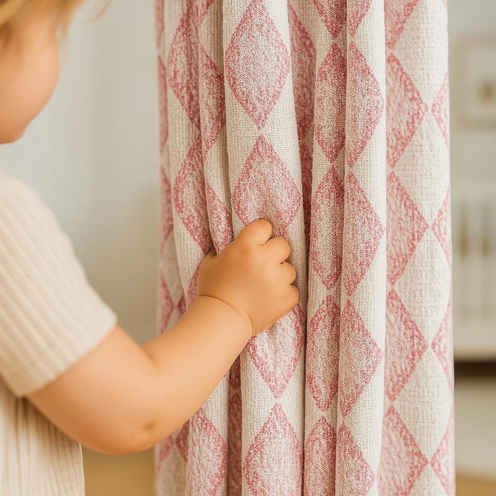 Pink Diamond Curtains: Kids Linen Drapes (Custom Sizes, Blackout Options) — image 1