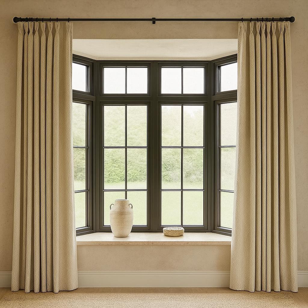 Pinch Pleat Ecru Linen Curtains - Custom Fit with Light or Blackout Liner — image 9