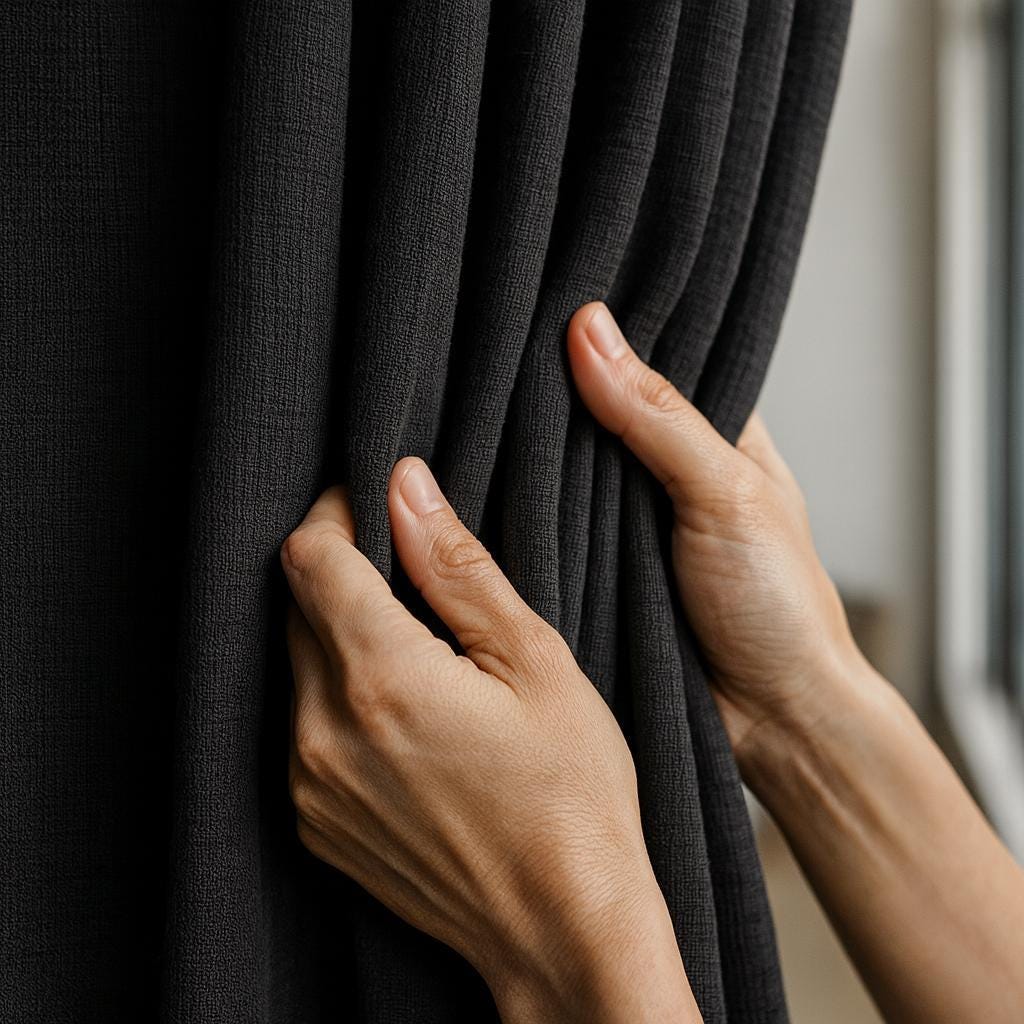 Organic Linen Blackout Curtains: Heavyweight Black, Set of 2 — image 1