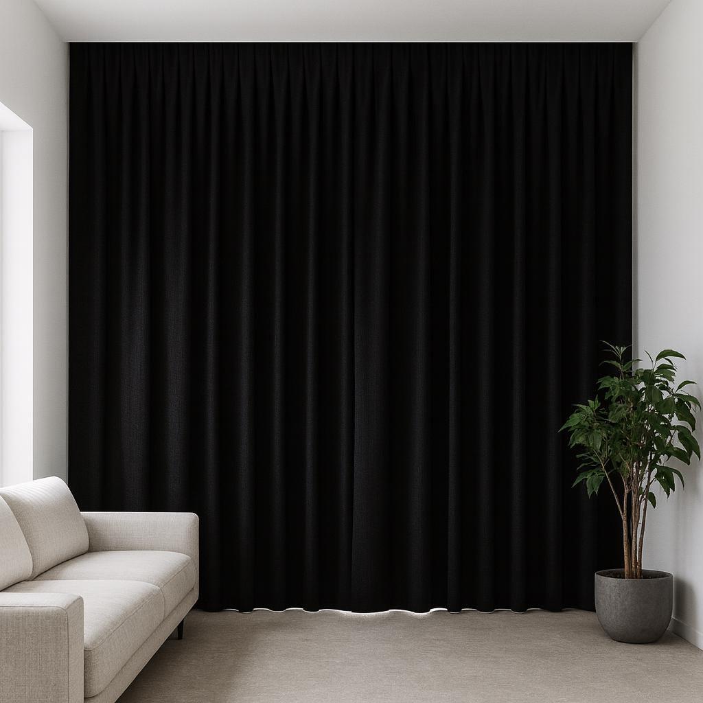Organic Linen Blackout Curtains: Heavyweight Black, Set of 2 — image 5