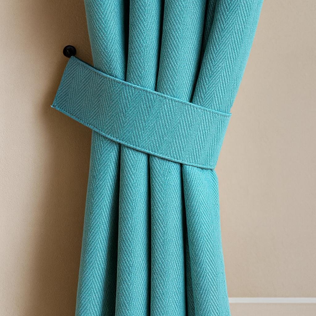 Teal Linen Curtains - Pinch Pleat with Blackout or Cotton Lining — image 3