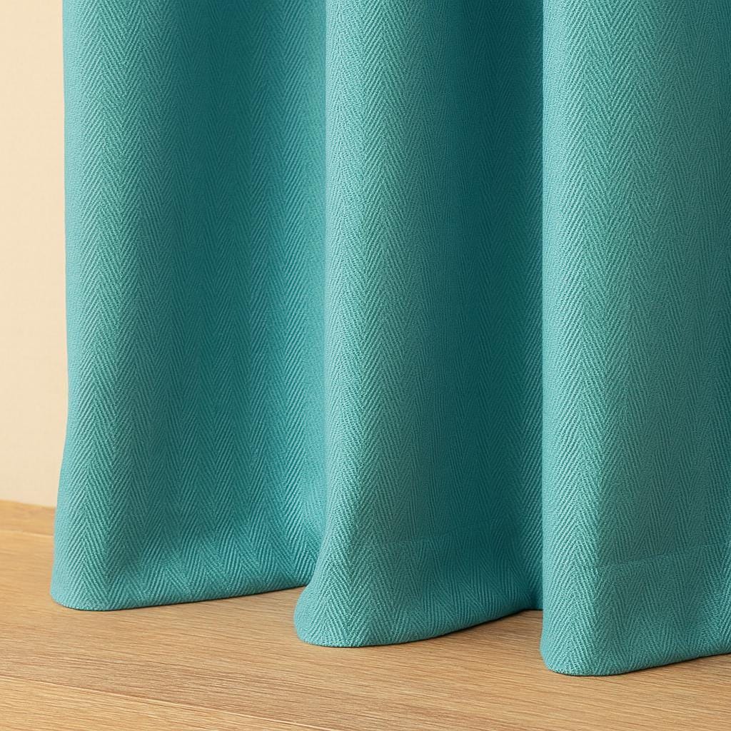 Teal Linen Curtains - Pinch Pleat with Blackout or Cotton Lining — image 4