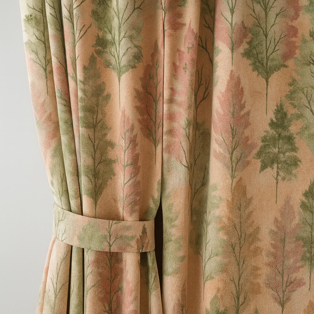 Pinch Pleat Linen Curtains, Sage & Blush Botanical (Blackout or Light-Filtering) — image 7