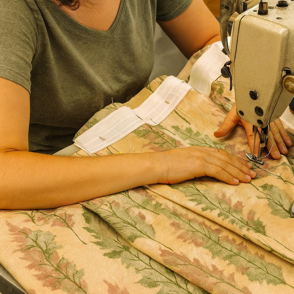 Pinch Pleat Linen Curtains, Sage & Blush Botanical (Blackout or Light-Filtering) — image 8