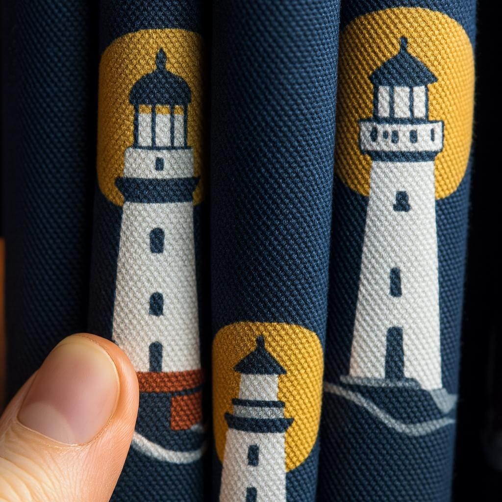 Kids' Lighthouse Curtains: Navy Blue Organic Cotton - Blackout or Light-Filtering — image 6