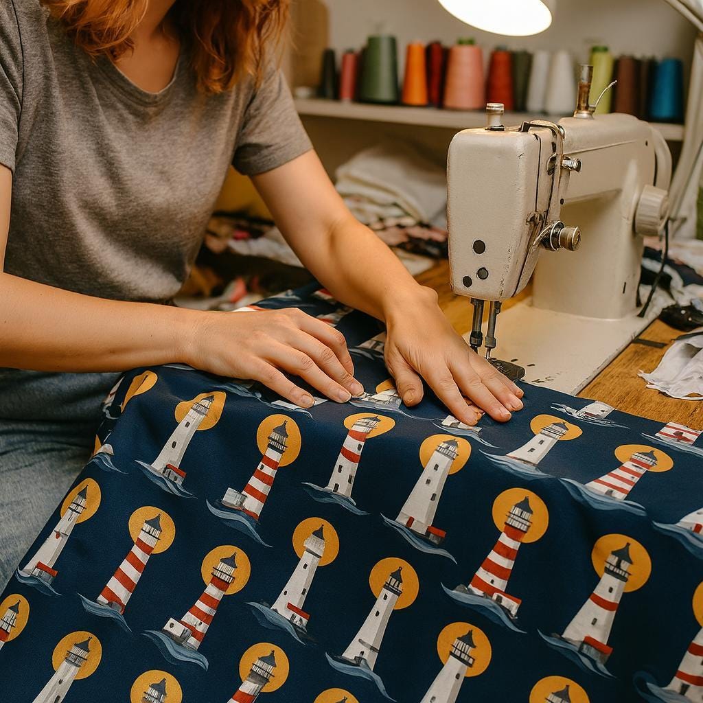 Kids' Lighthouse Curtains: Navy Blue Organic Cotton - Blackout or Light-Filtering — image 7