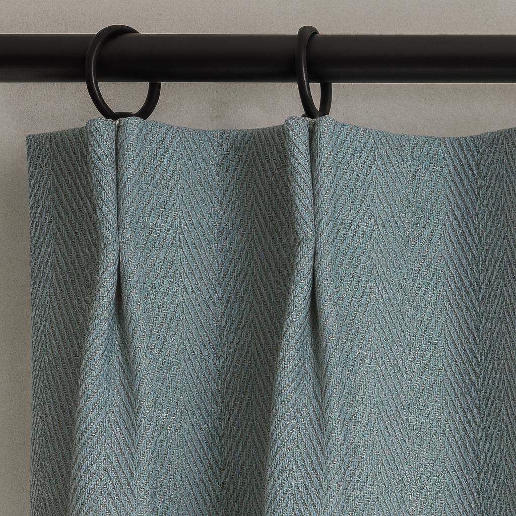 Linen Pinch Pleat Curtains: Atlantis Blue-Green Shade (Blackout or Cotton) — image 1