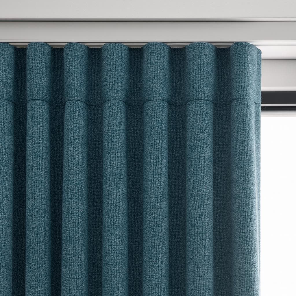 Blackout Curtains: Teal Artisan Weave (Custom Size, Organic Cotton) — image 4