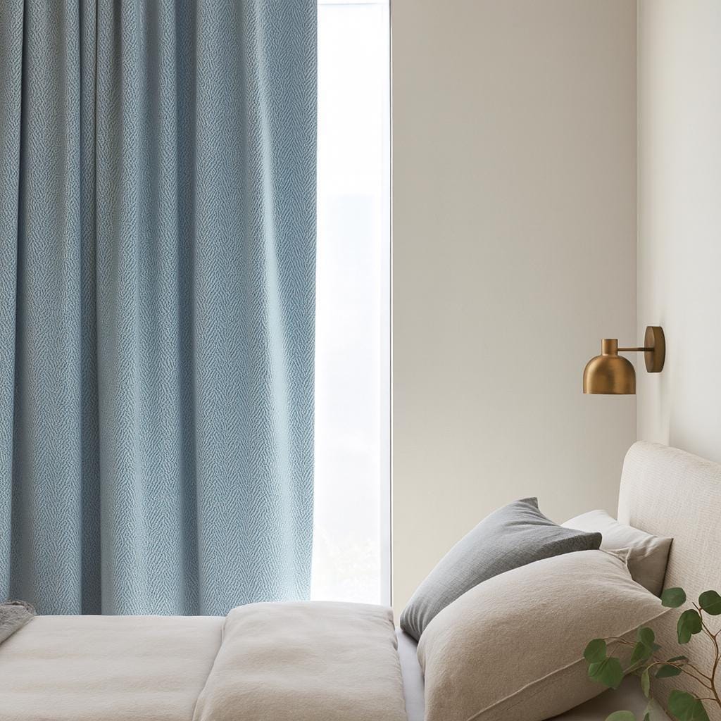 Linen Pinch Pleat Curtains: Atlantis Blue-Green Shade (Blackout or Cotton) — image 6