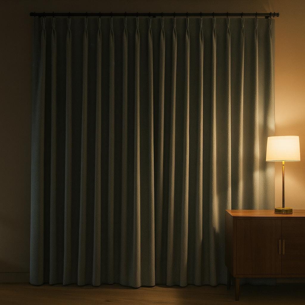 Linen Pinch Pleat Curtains: Atlantis Blue-Green Shade (Blackout or Cotton) — image 7