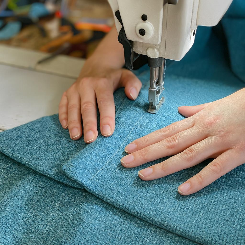 Blackout Curtains: Teal Artisan Weave (Custom Size, Organic Cotton) — image 8