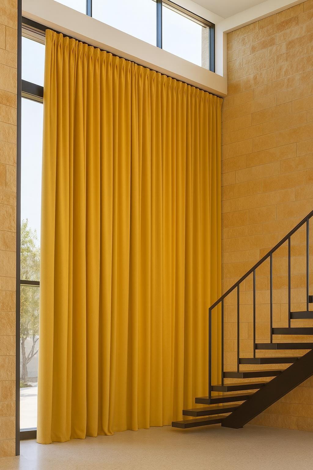 Pinch Pleat Curtains: Aspen Gold Linen - Blackout or Cotton Lining — image 9
