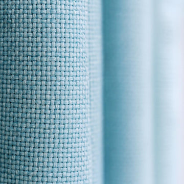 Organic Cotton Curtains, Sky Blue, Basketweave Texture (Custom Sizes) — image 1