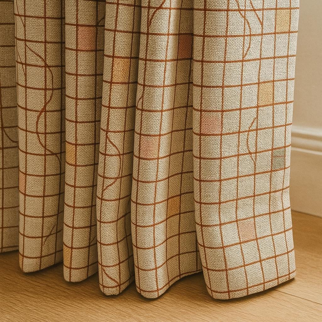Kids Room Curtains: White Linen with Terracotta and Pastel Blocks (Custom Sizes) — image 5