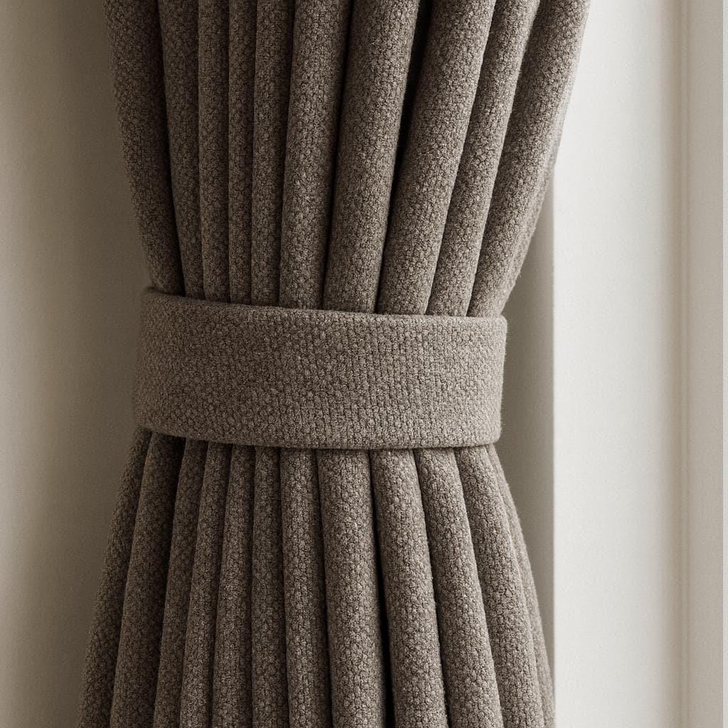Pebble Grey Organic Cotton Curtains: Thick Blackout, Custom Size — image 1