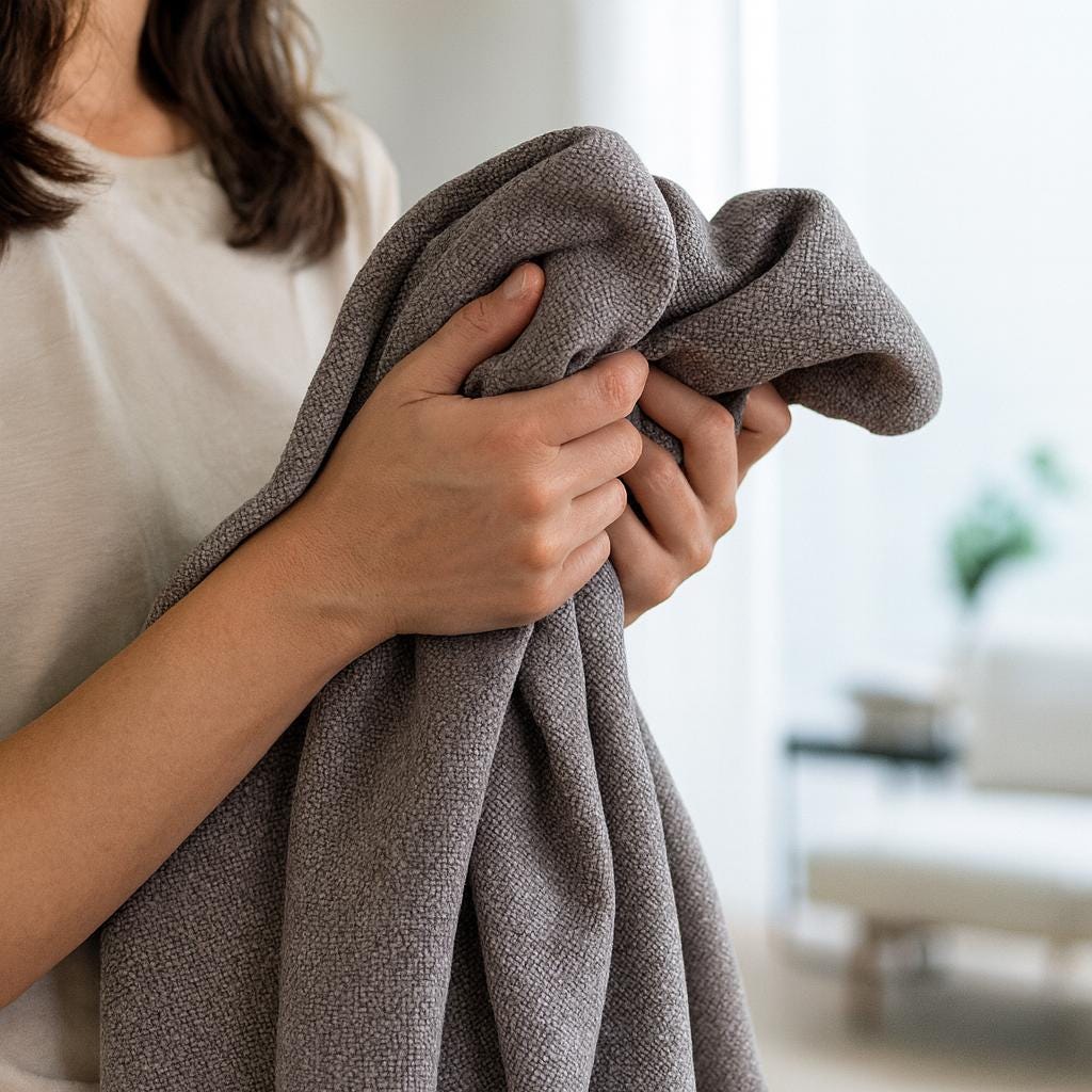 Pebble Grey Organic Cotton Curtains: Thick Blackout, Custom Size — image 6