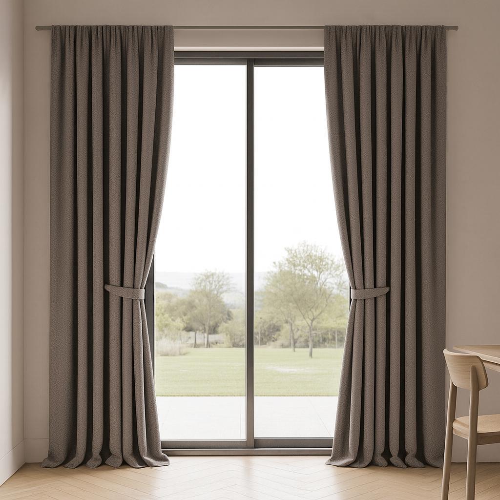 Pebble Grey Organic Cotton Curtains: Thick Blackout, Custom Size — image 8