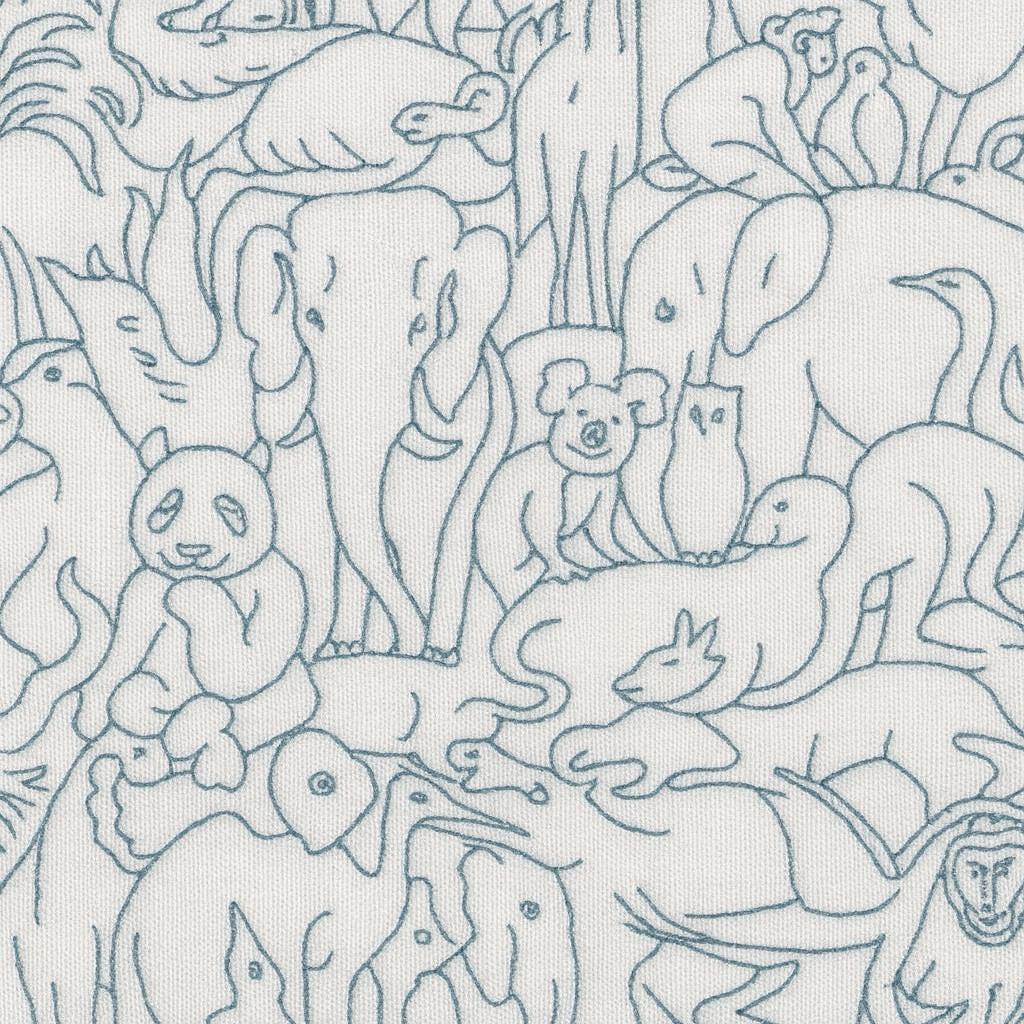 Embroidered Zoo Animal Curtains: Organic Linen Blackout Panels — image 8
