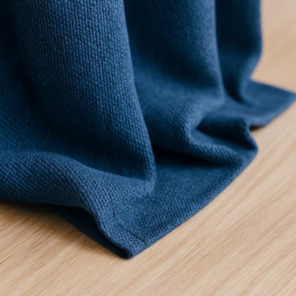 Navy Organic Cotton Curtain: Heavy Artisan Weave, Custom Length — image 5