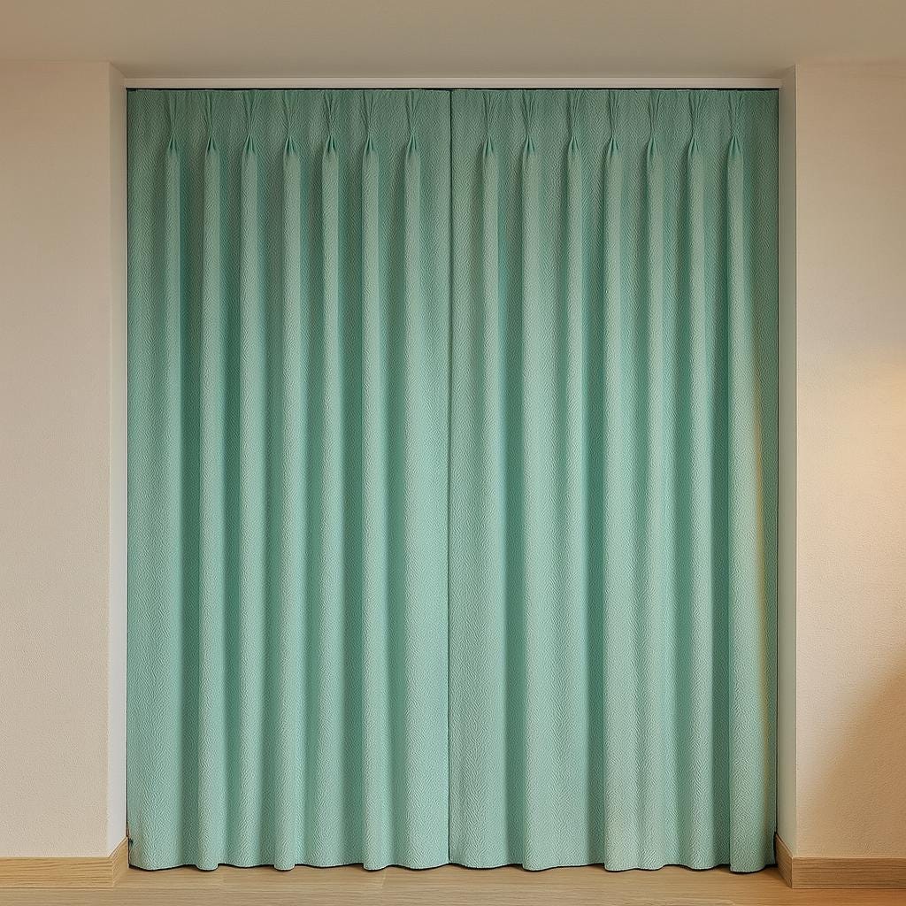 Pinch Pleat Curtains: Seafoam Mint Linen (Organic Cotton or Blackout) — image 9