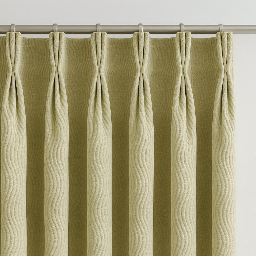 Pinch Pleat Curtains: Sage Green Cotton Drapes (Dual, Triple, Euro) — image 5