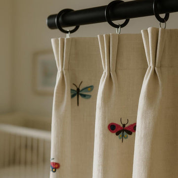 Dragonfly & Butterfly Curtains: Organic Linen Panels (Light Filtering or Blackout) — image 1