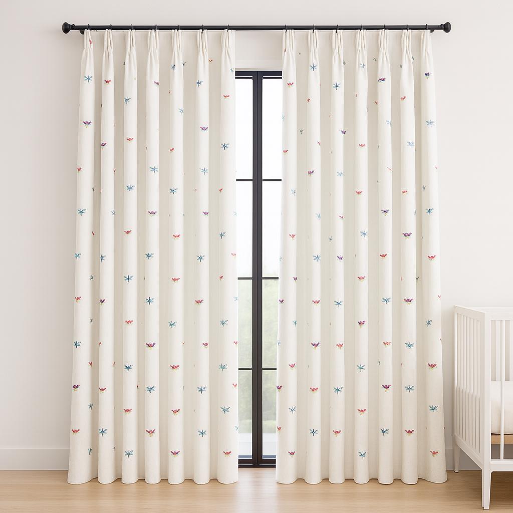 Dragonfly & Butterfly Curtains: Organic Linen Panels (Light Filtering or Blackout) — image 2