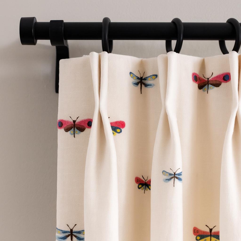 Dragonfly & Butterfly Curtains: Organic Linen Panels (Light Filtering or Blackout) — image 3