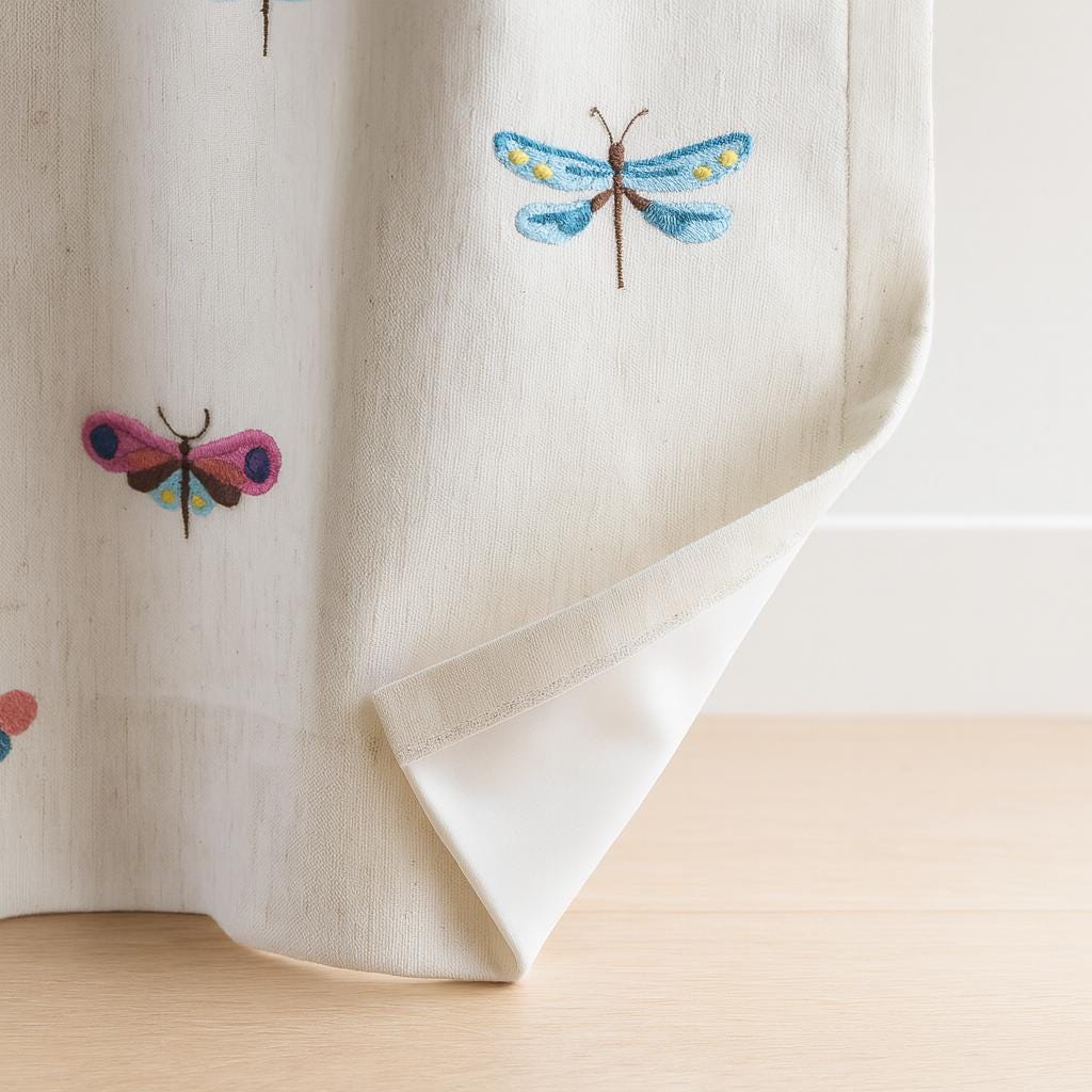 Dragonfly & Butterfly Curtains: Organic Linen Panels (Light Filtering or Blackout) — image 6