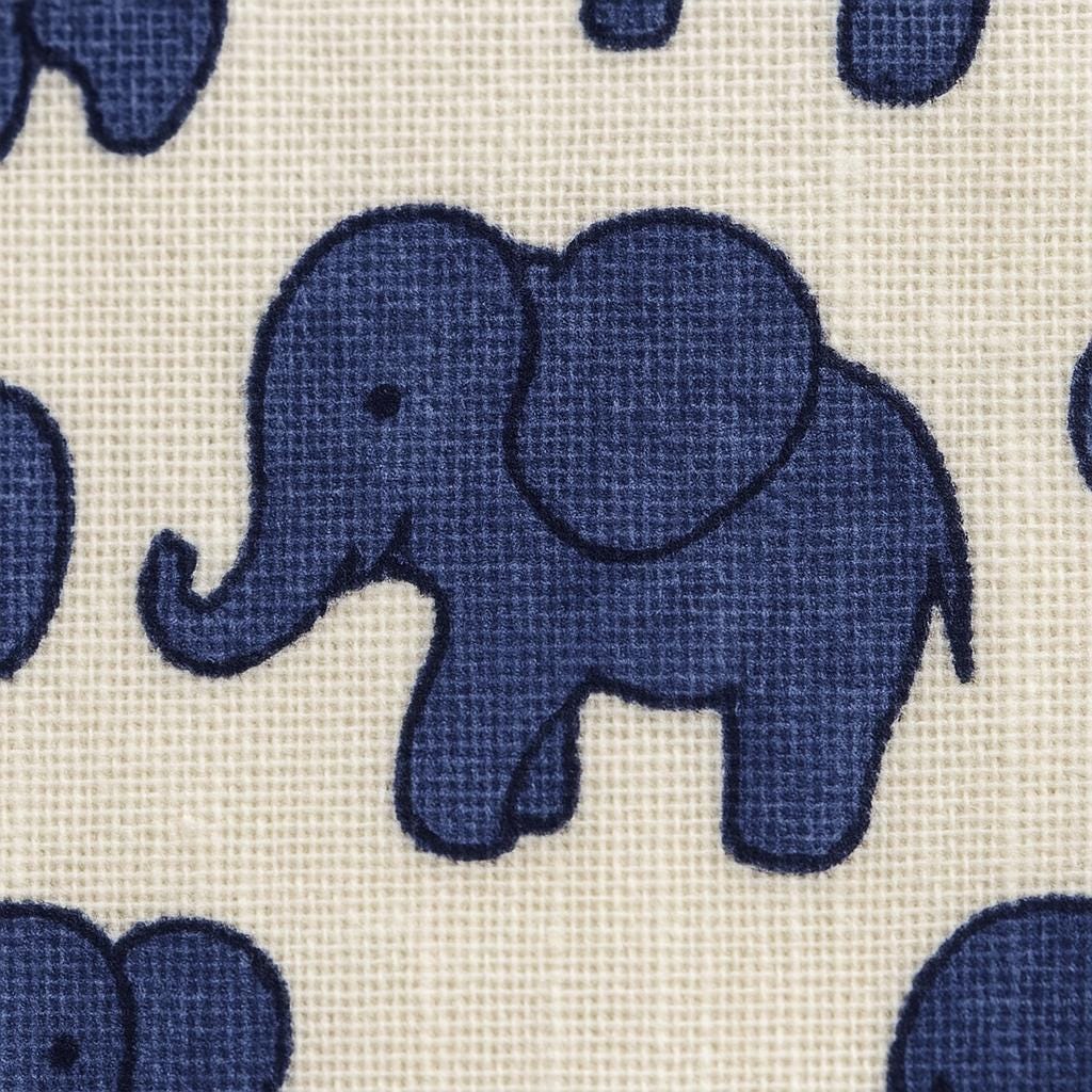 Hand Block Printed Elephant Curtains - Organic Cotton, Indigo Blue — image 6