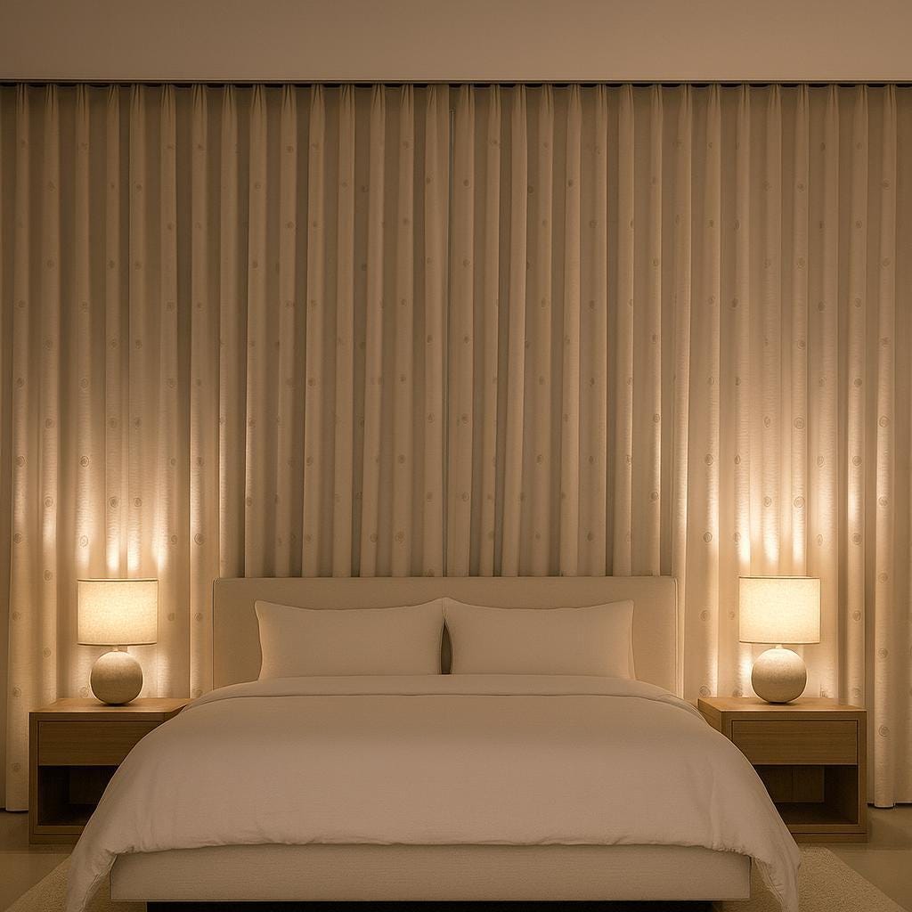 Organic Linen Curtains, Beige Spiral Dots Embroidery (Blackout or Light-Filtering) — image 6