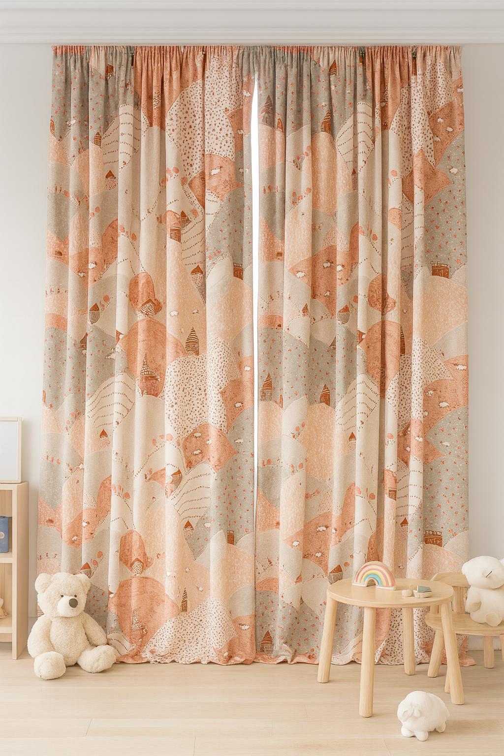 Velvet Blackout Curtains for Kids - Pastel Hills, Custom Sizes — image 8