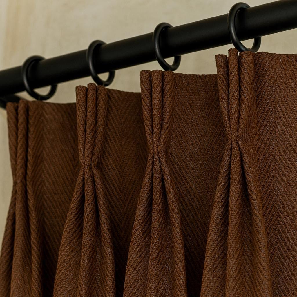 Pinch Pleat Curtains: Chocolate Linen, Blackout or Cotton Lined - Custom Sizes — image 1