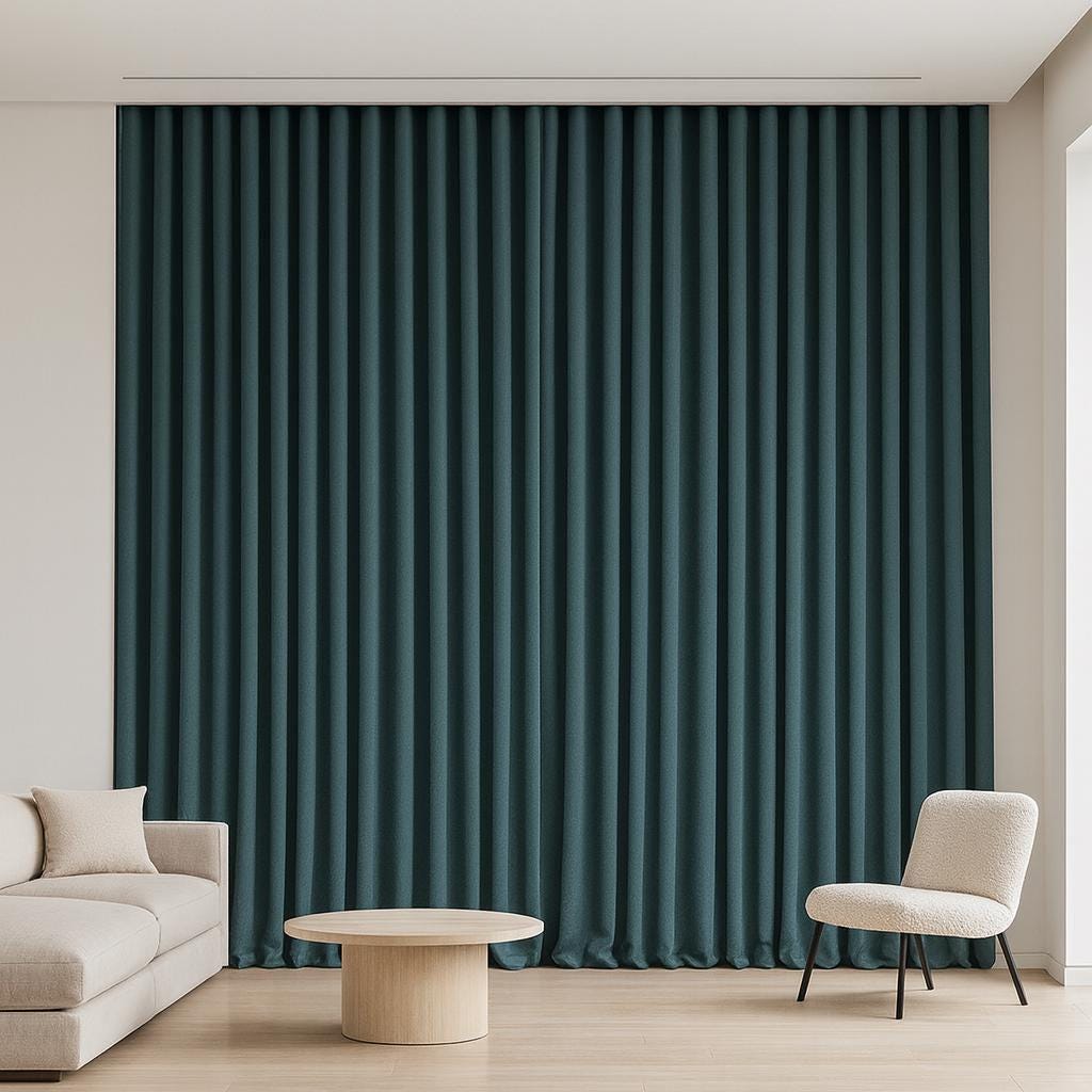 Reef Teal Blackout Curtain - Thick Organic Cotton Panel — image 4