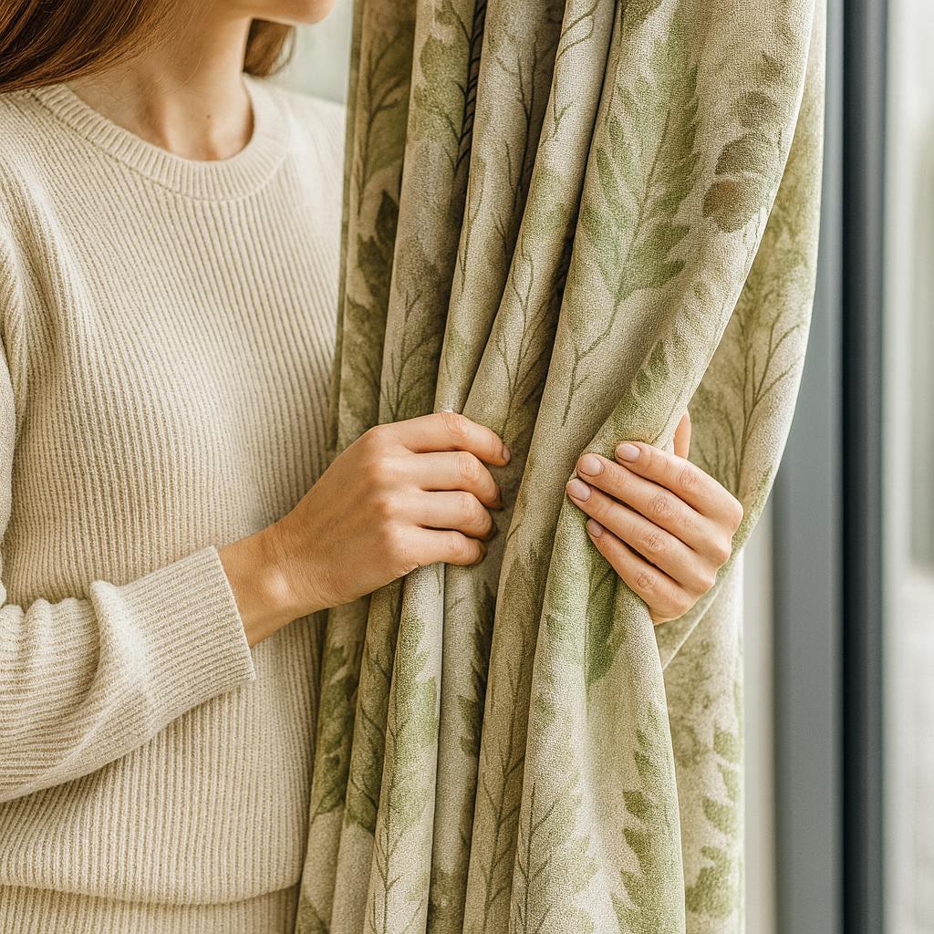 Watercolor Forest Linen Curtains - Pinch Pleats, Organic Fabric — image 6