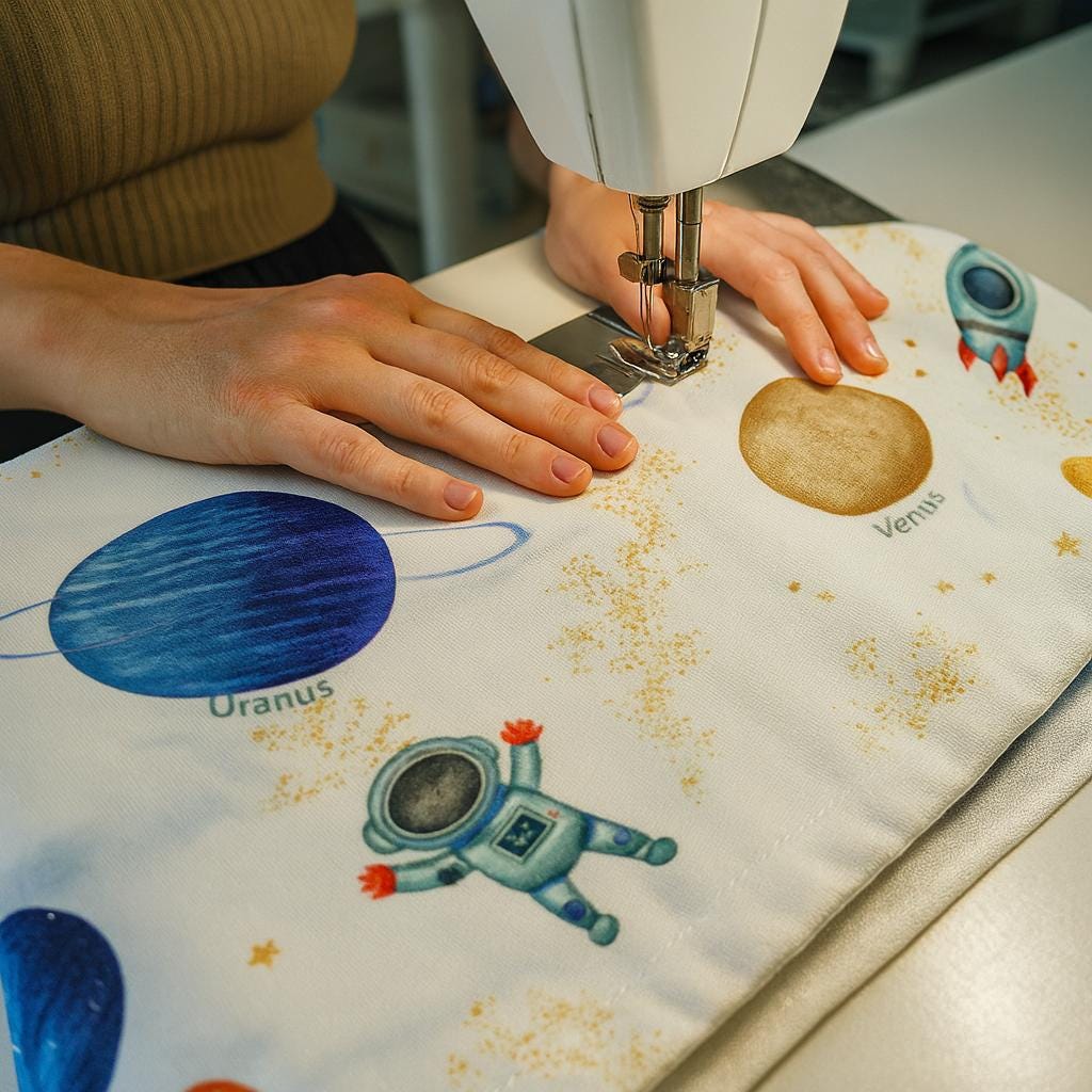 Organic Linen Kids Curtains, Space Print, Blackout (Custom Sizes) — image 5