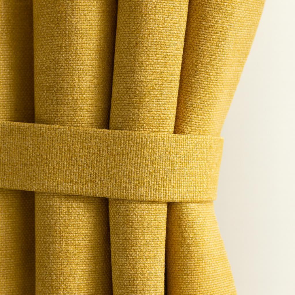 Mustard Yellow Curtains: Organic Cotton Artisan Weave, Blackout Option — image 3