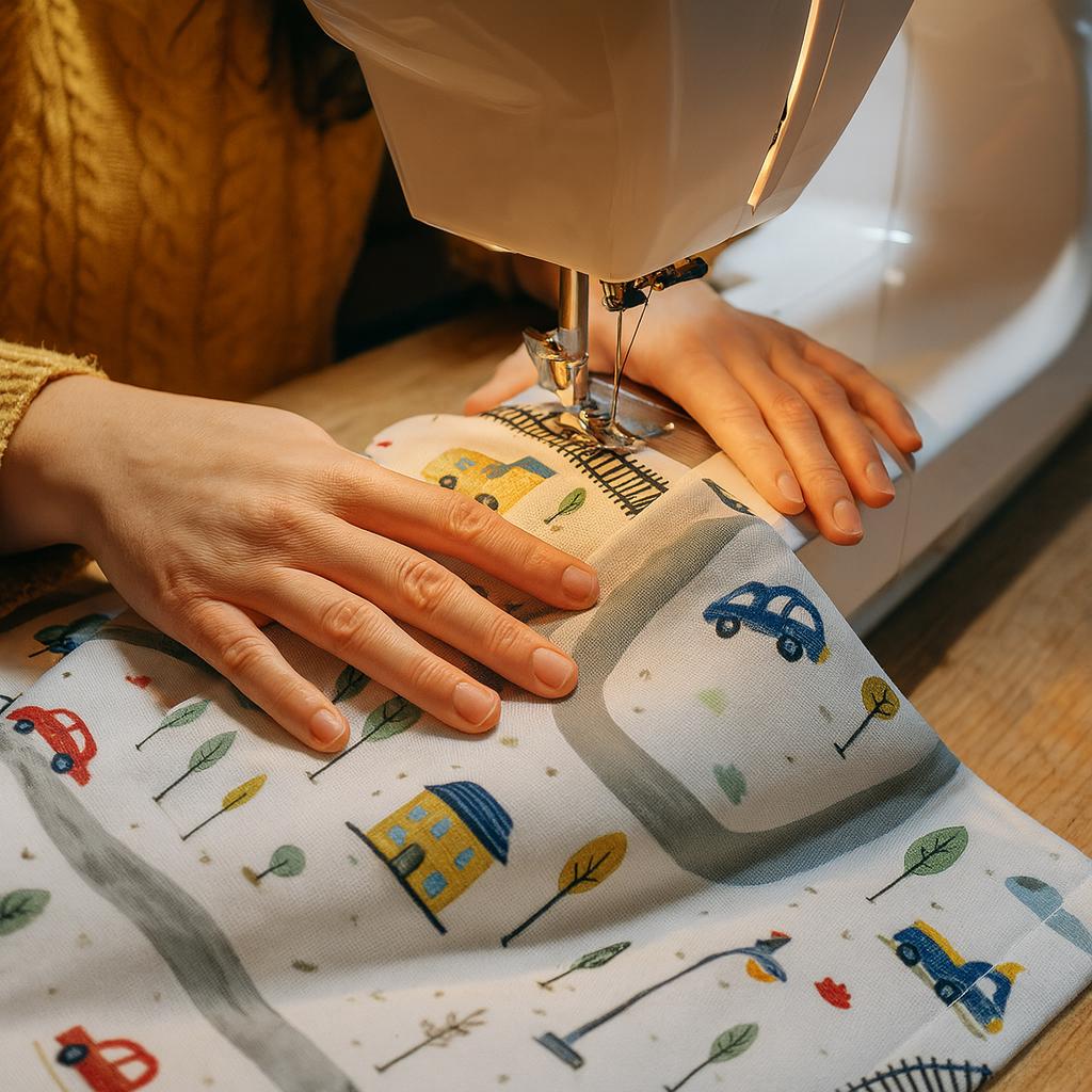 Kids Curtains: Organic Linen Road & Car Design (Custom Sizes, Blackout Available) — image 7
